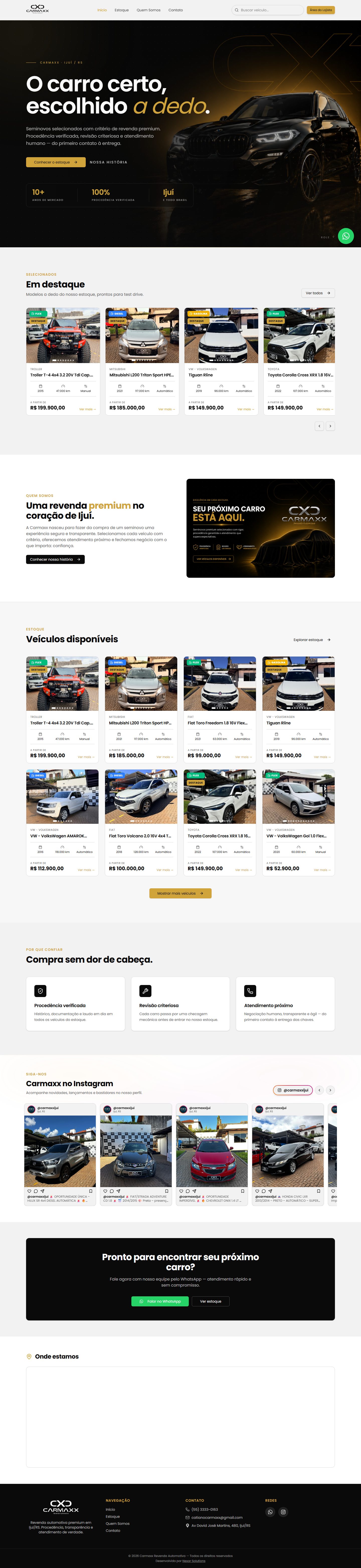 Showroom digital da Carmaxx Ijuí com veículo em destaque